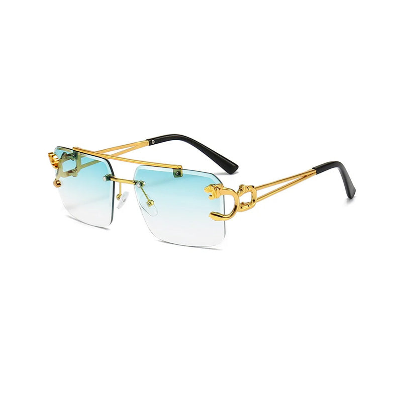 Gradient Punk Square Rimless Sunglasses for Unisex