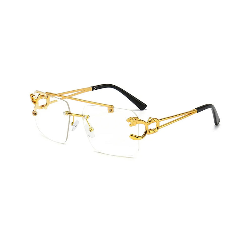 Gradient Punk Square Rimless Sunglasses for Unisex