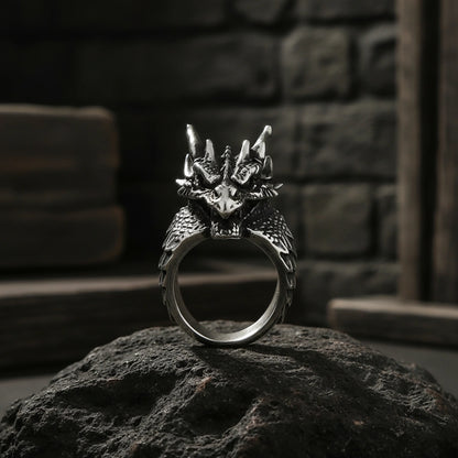 Vintage Nordic Dragon Ring