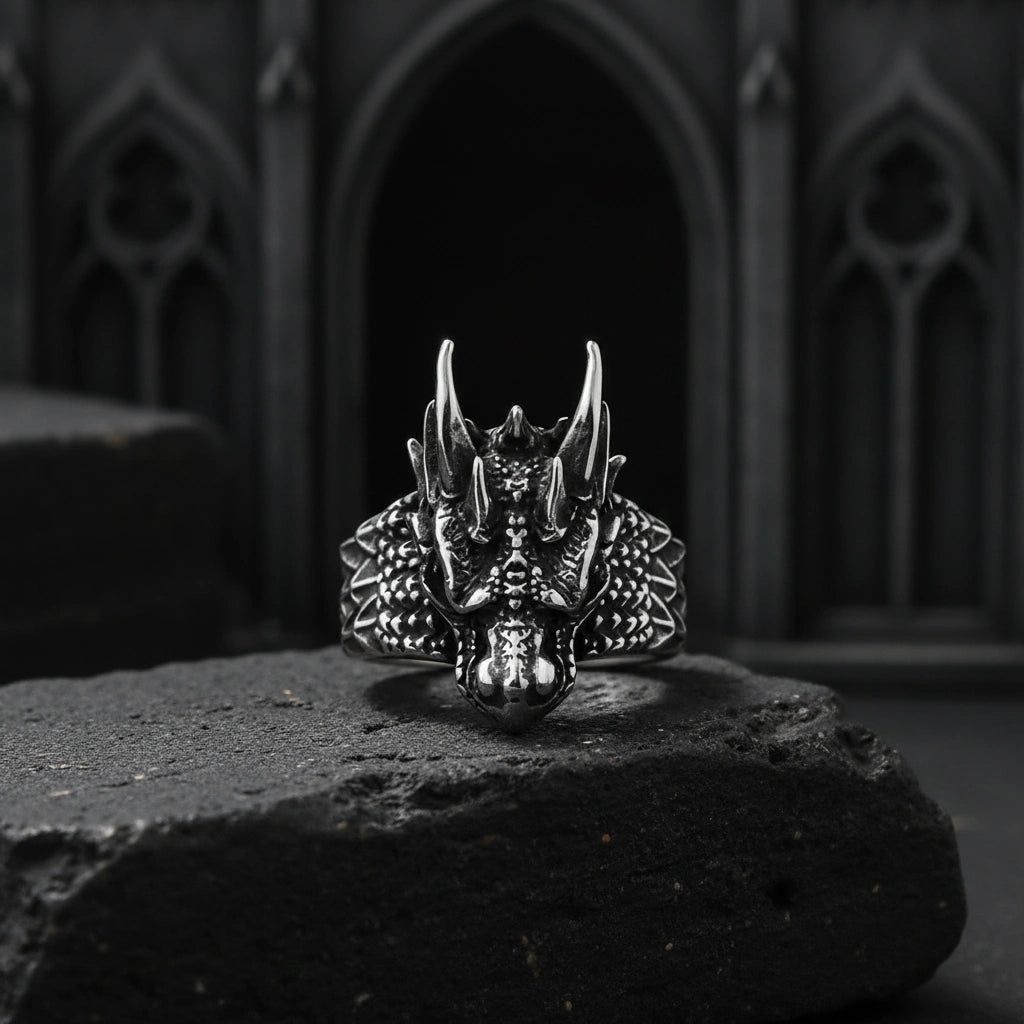 Vintage Nordic Dragon Ring
