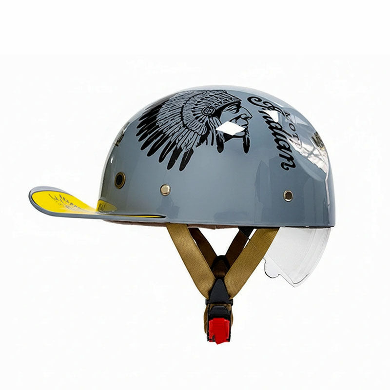 Gray helmet with an eagle design on a white background