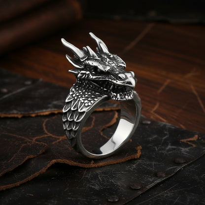 Vintage Nordic Dragon Ring
