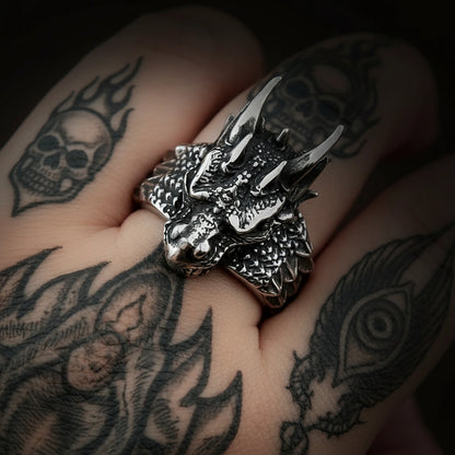 Vintage Nordic Dragon Ring