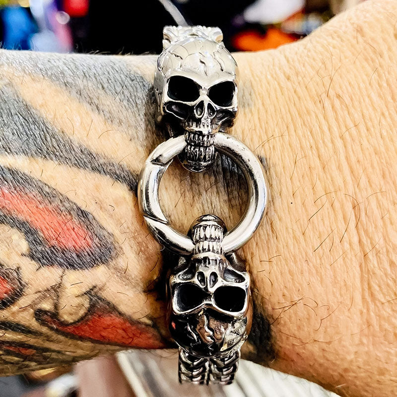 White Double Skull Heads Bracelet