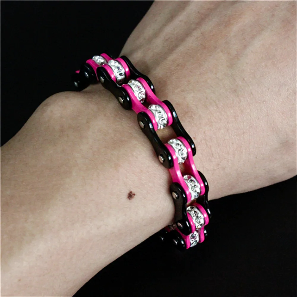 Rebel Bling Biker Chain Bracelet