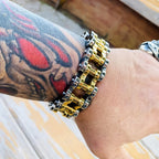Silver Gold Motorcycle Chain Bracelet