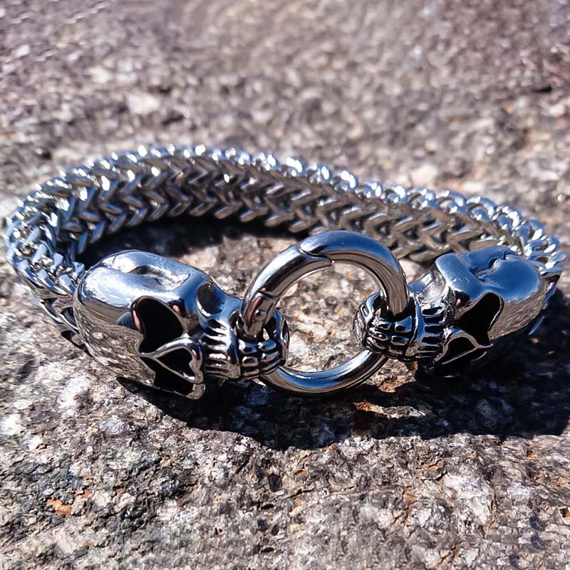 White Double Skull Heads Bracelet