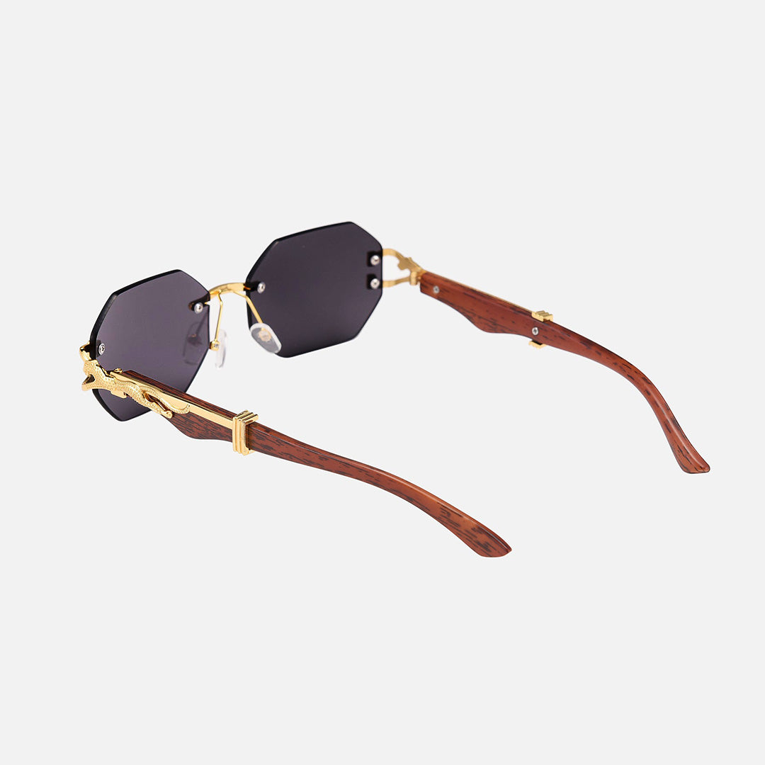Hexagon Rimless Steampunk Sunglasses