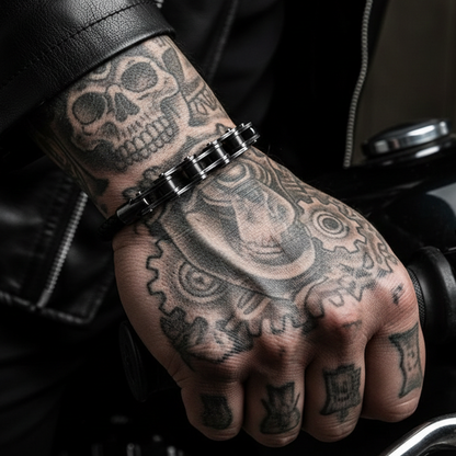 Rider's Braided Leather Chain Bracelet