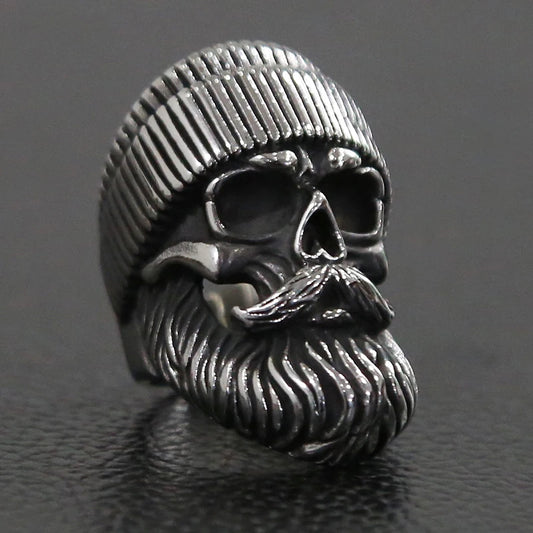 Punk Big Beard Skull Ring