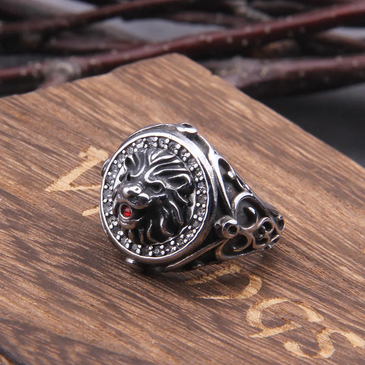 Golden King Lion Ring