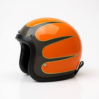 Orange and black helmet on a white background