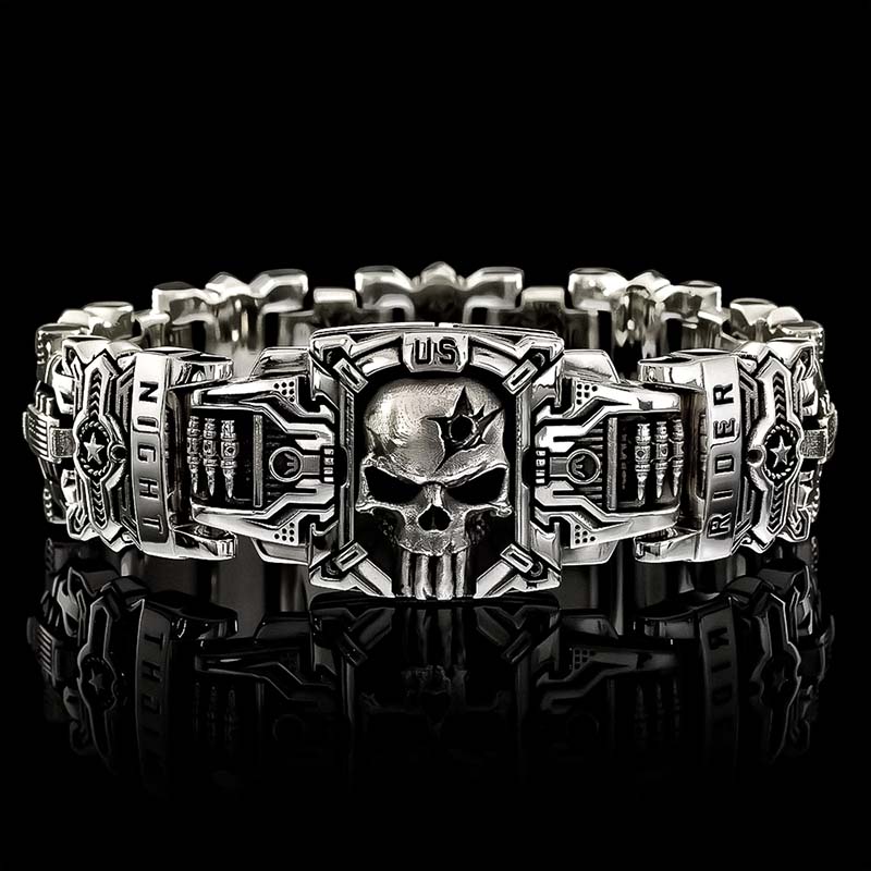 Rebel Skull Rider Bracelet - 21cm (8.2in) Length