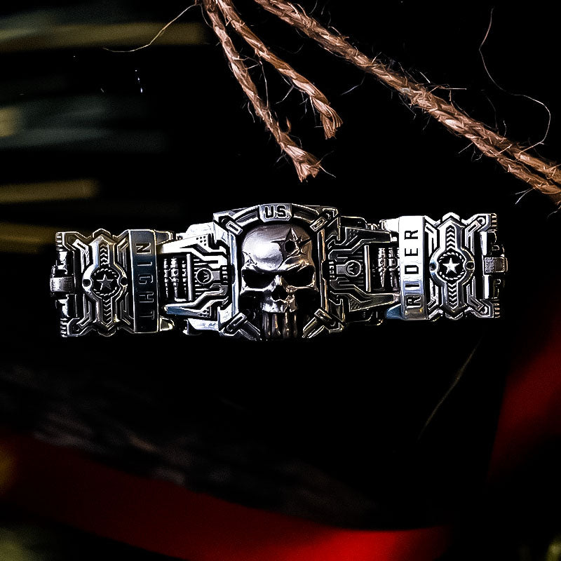 Rebel Skull Rider Bracelet - 21cm (8.2in) Length