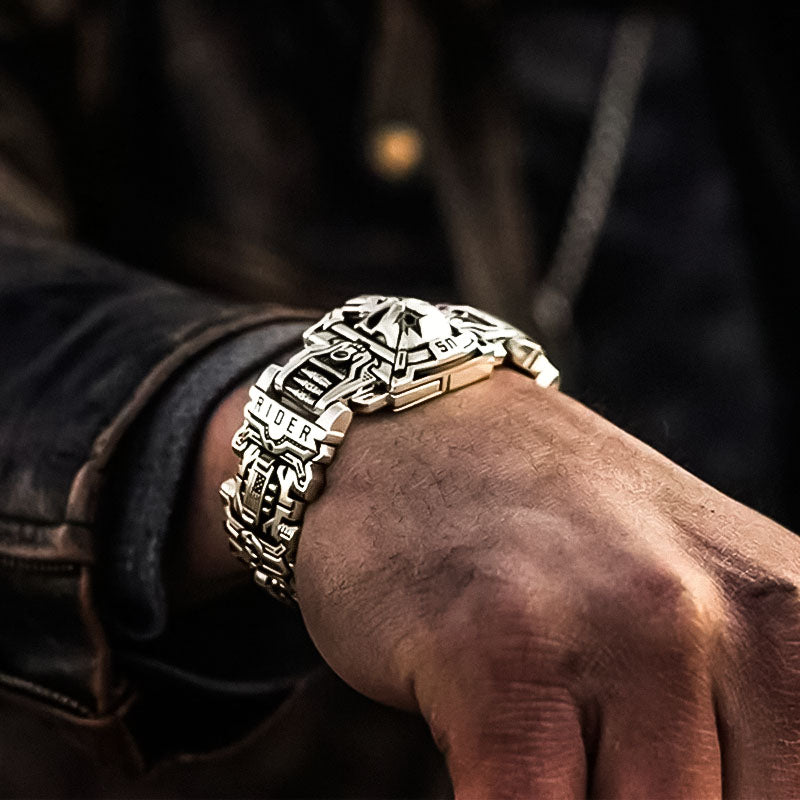 Rebel Skull Rider Bracelet - 21cm (8.2in) Length