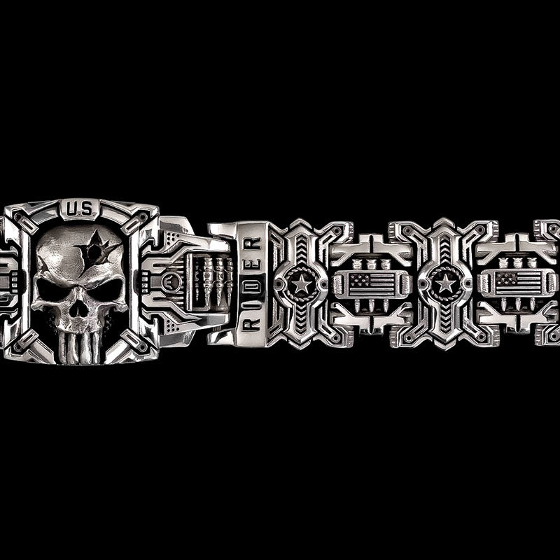 Rebel Skull Rider Bracelet - 21cm (8.2in) Length