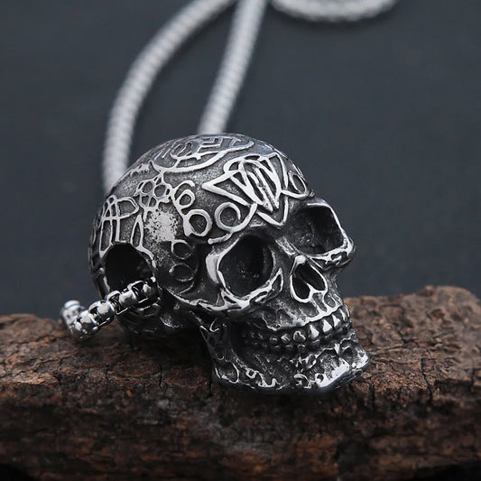Skull Pendant Biker Necklace