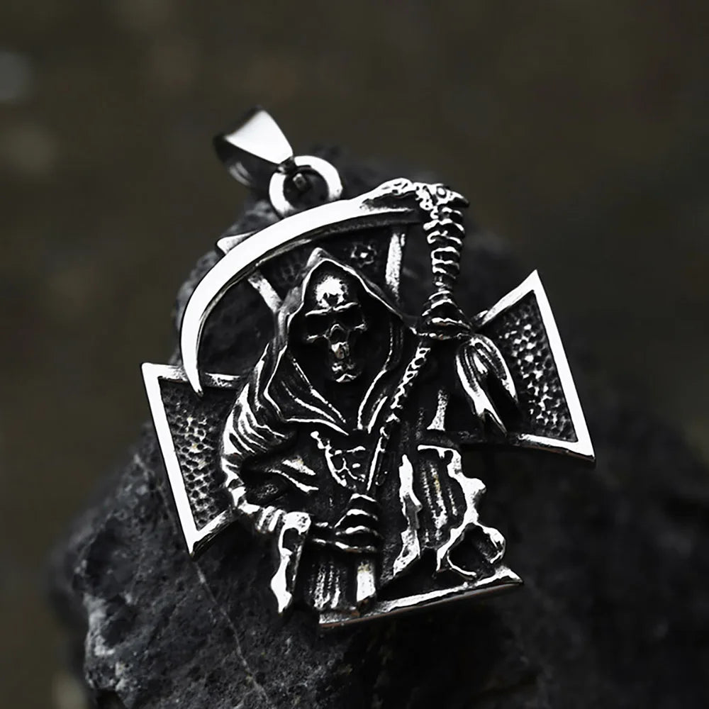 Sickle Skull Cross Necklace