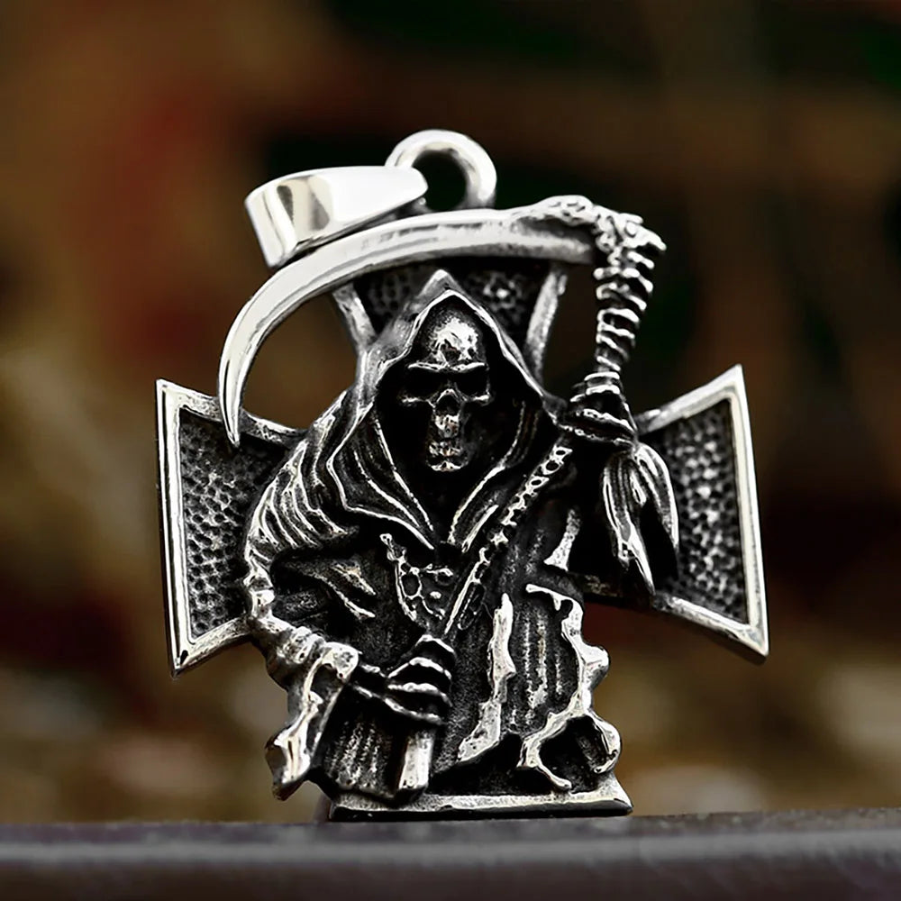 Sickle Skull Cross Necklace
