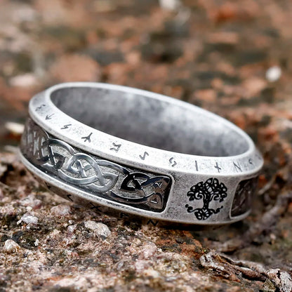 Nordic Rune Tree of Life Ring