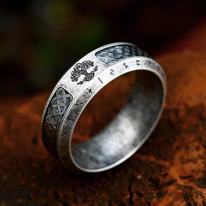Vintage Viking Tree of Life Celtic Knot Ring