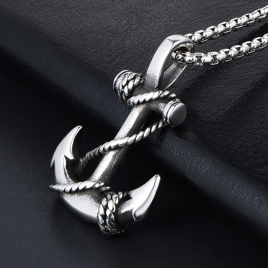 Viking Anchor Pendant Necklace