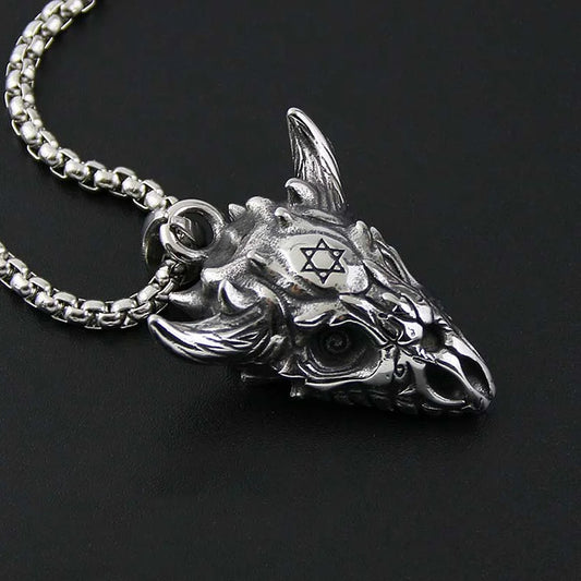 Flying Dragon Skull Necklace