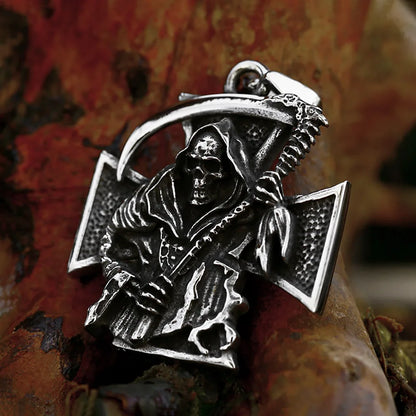 Sickle Skull Cross Necklace
