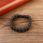 Keychain made of bike chain on a wooden surface