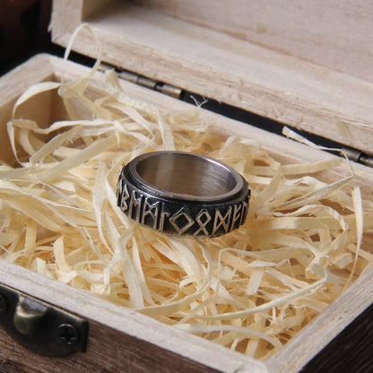 Steel Sentinel Rune Spinner Ring