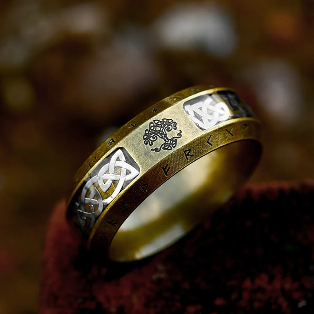 Vintage Viking Tree of Life Celtic Knot Ring