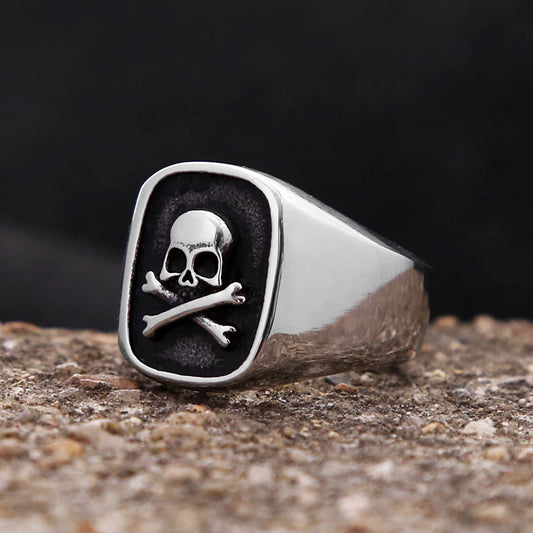 Simple 316L Stainless Steel Skull Ring