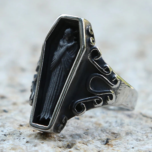 Zombie Vampire Skull Coffin Ring