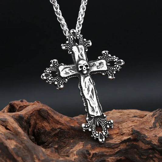Gothic Cross Skull Necklace