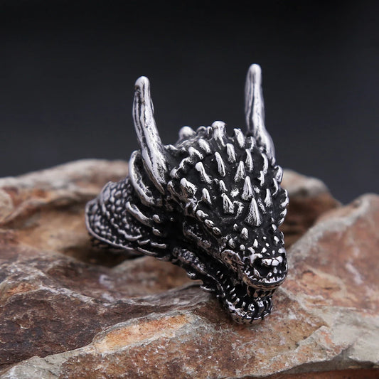 Viking Dragon Head Ring
