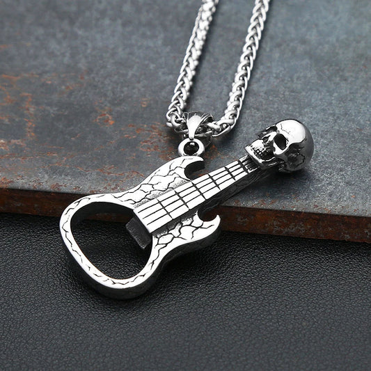 Skull Guitar Pendant Necklace