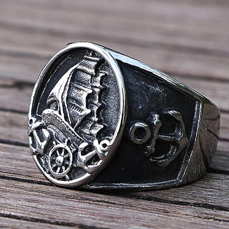 Nordic Pirate Compass Ring