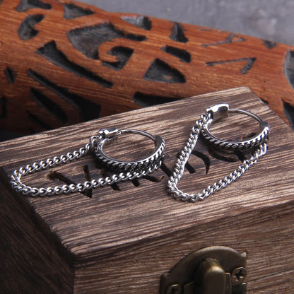 Viking Chain Helix Earrings
