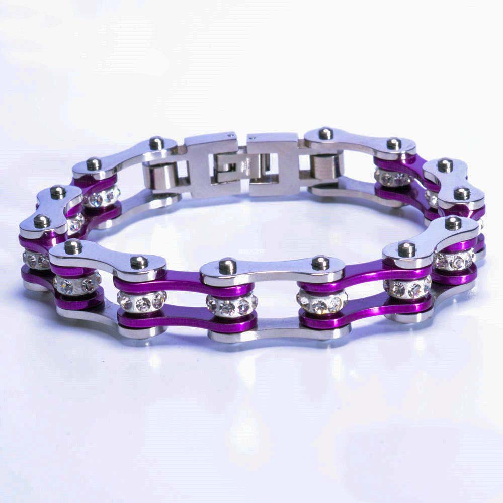 Rebel Bling Biker Chain Bracelet