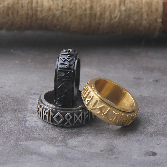 Steel Sentinel Rune Spinner Ring