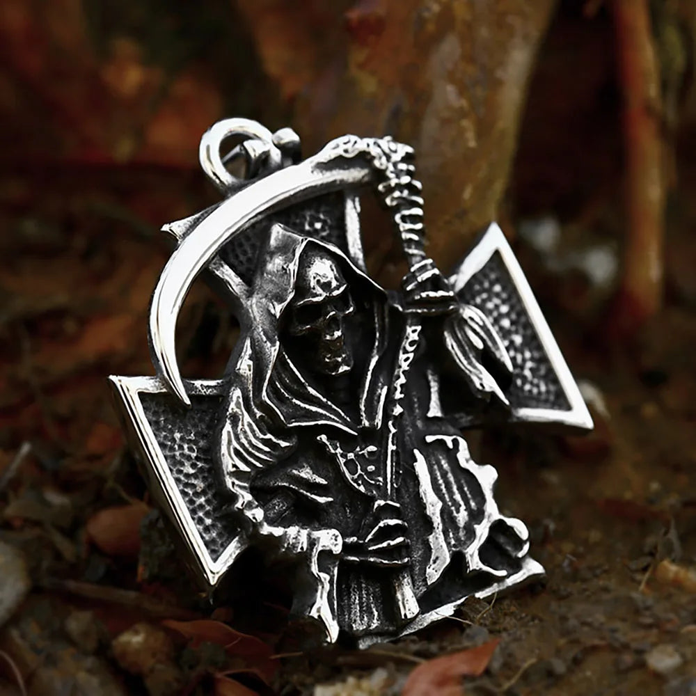 Sickle Skull Cross Necklace