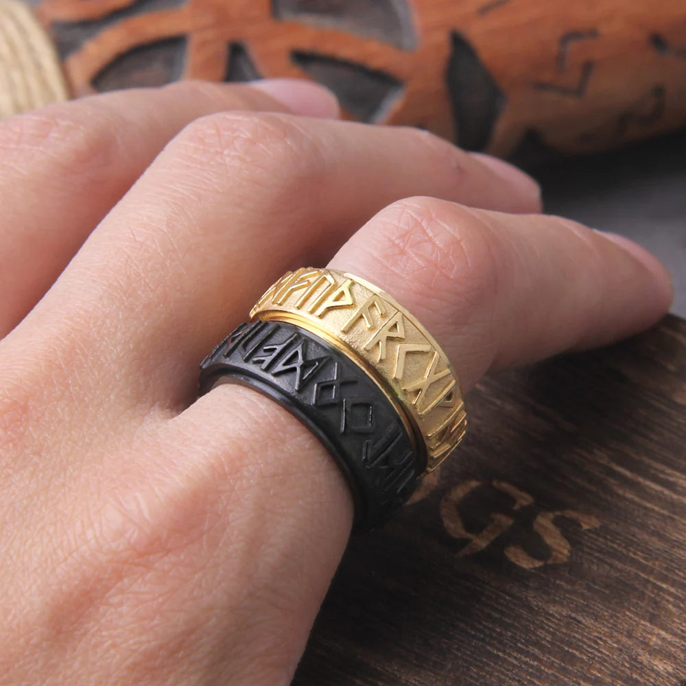 Steel Sentinel Rune Spinner Ring