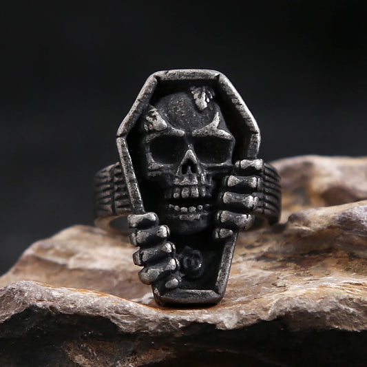 Vampire Skull Coffin Ring