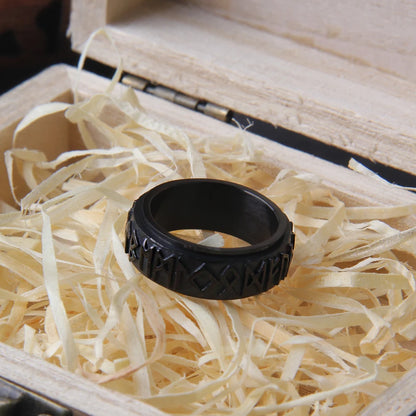 Steel Sentinel Rune Spinner Ring