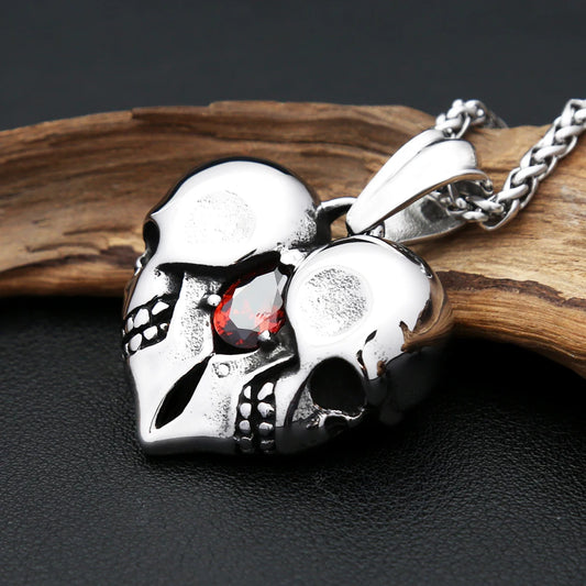 Heart Skull Gemstone Necklace