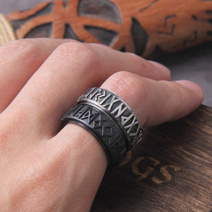 Steel Sentinel Rune Spinner Ring