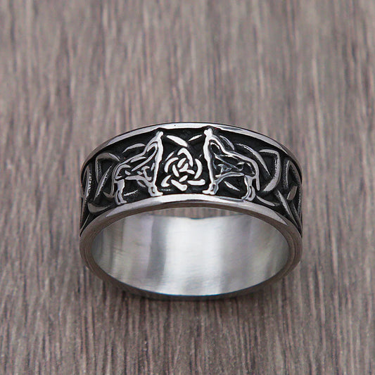 Celtic Wolf Knot Ring
