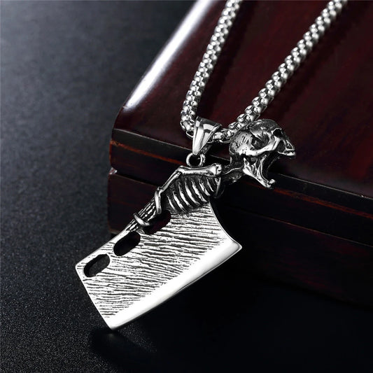 Kitchen Knife Skull Necklace