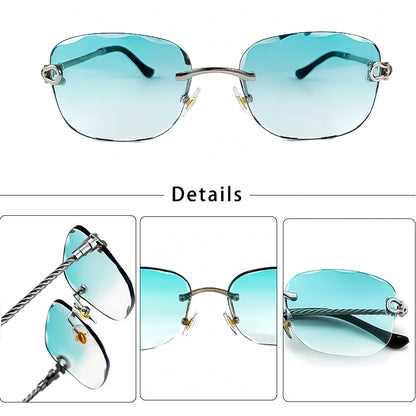 Elegant Retro Rimless Sunglasses with Gradient Lenses