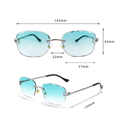 Elegant Retro Rimless Sunglasses with Gradient Lenses